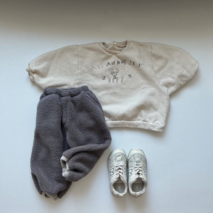 Letter Fleece Sweat - Oat